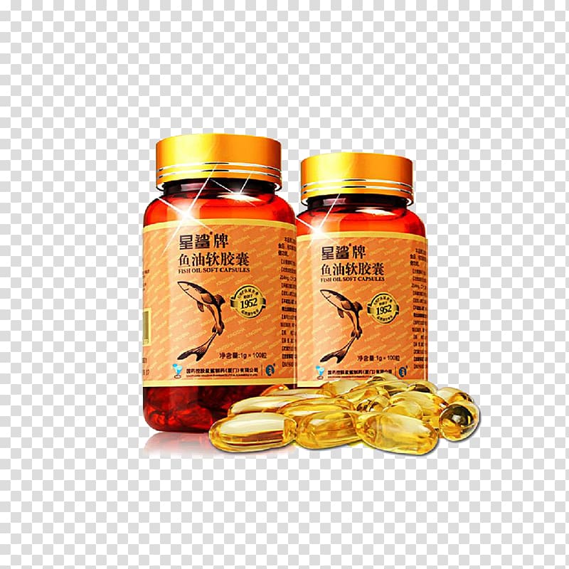 Dietary supplement Fish oil Capsule Plastic bottle, Bottled fish oil capsules HD material transparent background PNG clipart