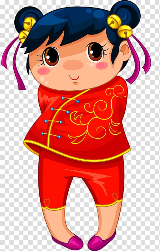 China Girl Drawing , China doll transparent background PNG clipart