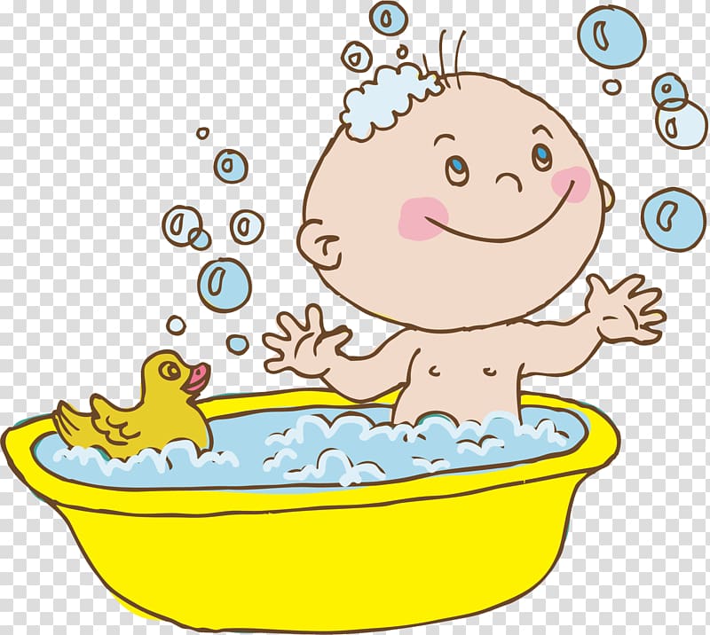 baby playing on bathtub , Bathing Cartoon Child, Baby shower transparent background PNG clipart