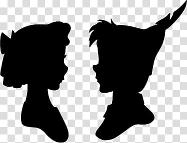 Peter Pan and Wendy Silhouette transparent background PNG clipart