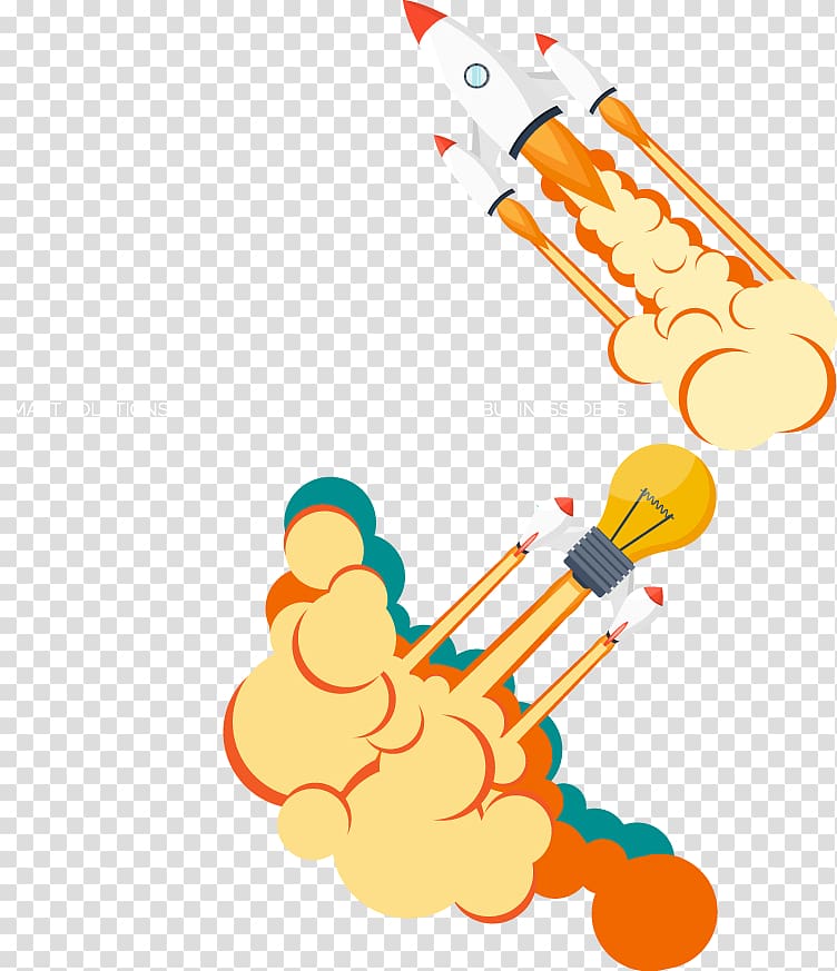 Rocket launch, Abstract two rocket rise transparent background PNG clipart