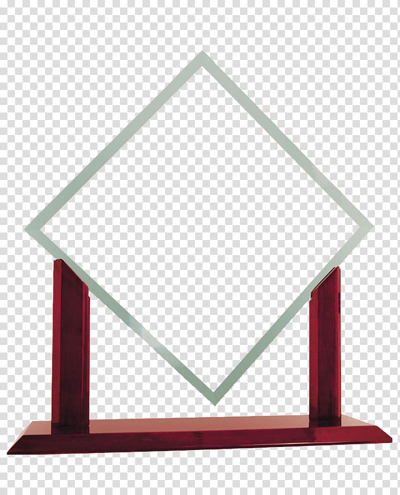 square frame with holder, Award Glass, Glass Award Background transparent background PNG clipart