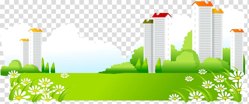 City , Beautiful green city material transparent background PNG clipart