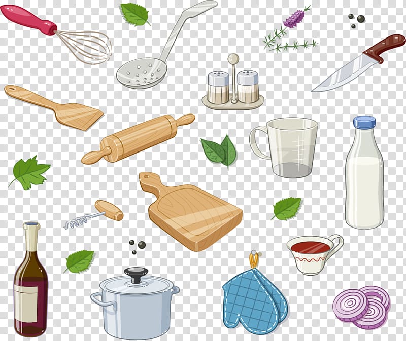 assorted-type kitchen tool lot illustration, Kitchen utensil Euclidean Illustration, kitchen transparent background PNG clipart