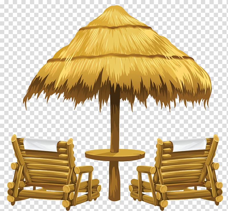 Creekside Bible Church , Tiki Beach Umbrella and Chairs , two brown lounge chair illustration transparent background PNG clipart