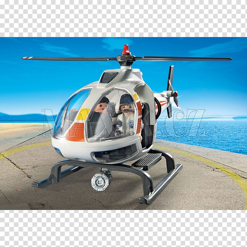 Helicopter Aircraft Playmobil Toy Firefighting, helicopters transparent background PNG clipart
