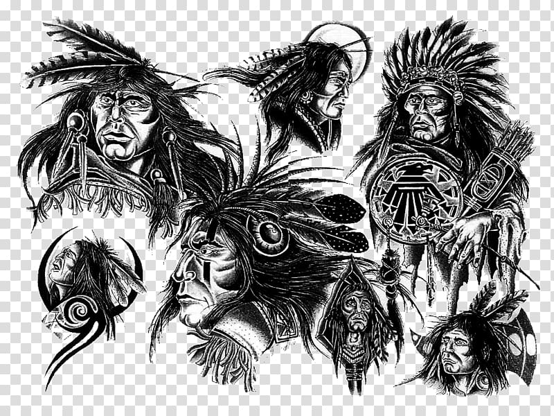Sleeve tattoo Native Americans in the United States Tribe Tribal chief, jai shiri ram text transparent background PNG clipart