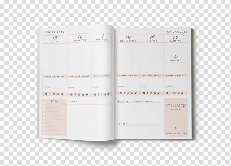 Planning Diary Standard Paper size, kalender 2018 indonesia transparent background PNG clipart