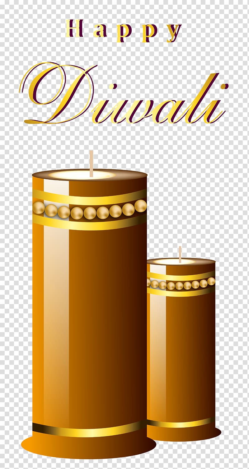 two brown candles with text overlay, Diwali Candle Diya , Beautiful Happy Diwali Candles transparent background PNG clipart