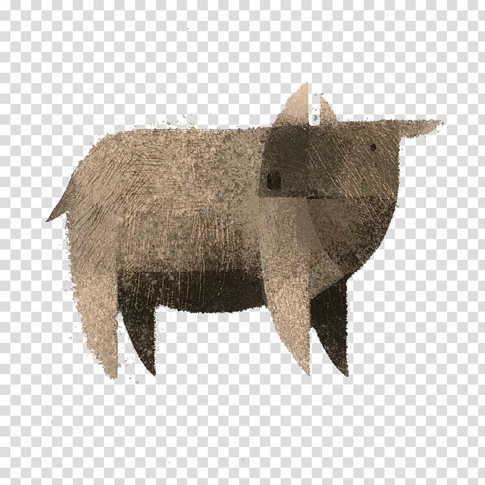 Illustrator Art Illustration, Hand-painted style personality wild boar transparent background PNG clipart