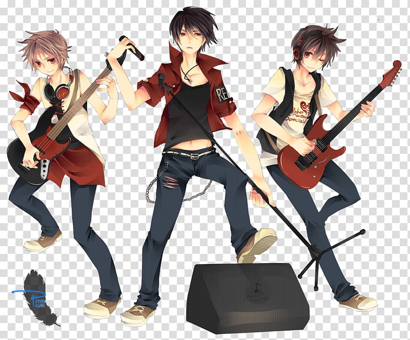 Anime depiction of a rock band on Craiyon