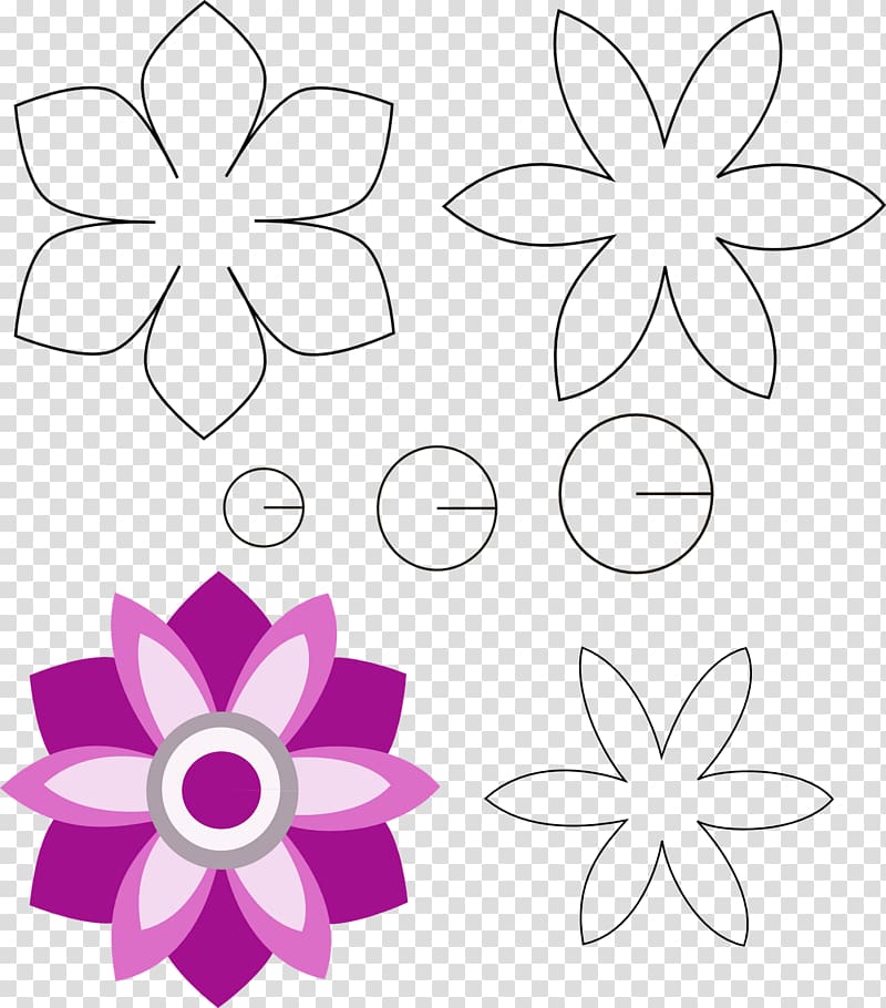 Felt Flower Handicraft Matrijs Pattern, flor transparent background PNG clipart