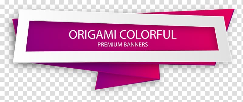 origami colorful signage, Web banner, Color elongated banner transparent background PNG clipart