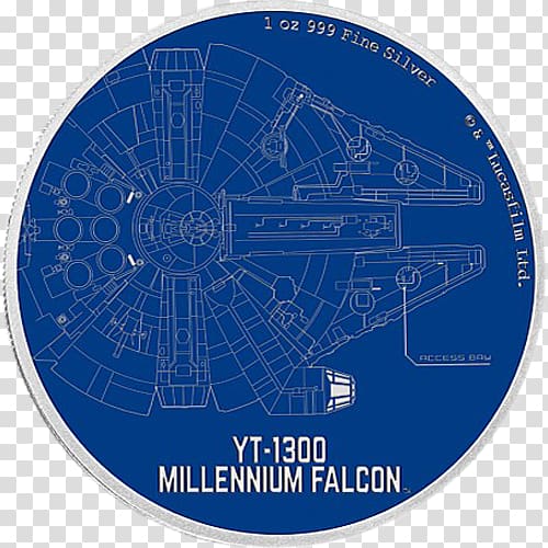 Millennium Falcon Silver coin Silver coin Star Wars, faucon millenium transparent background PNG clipart