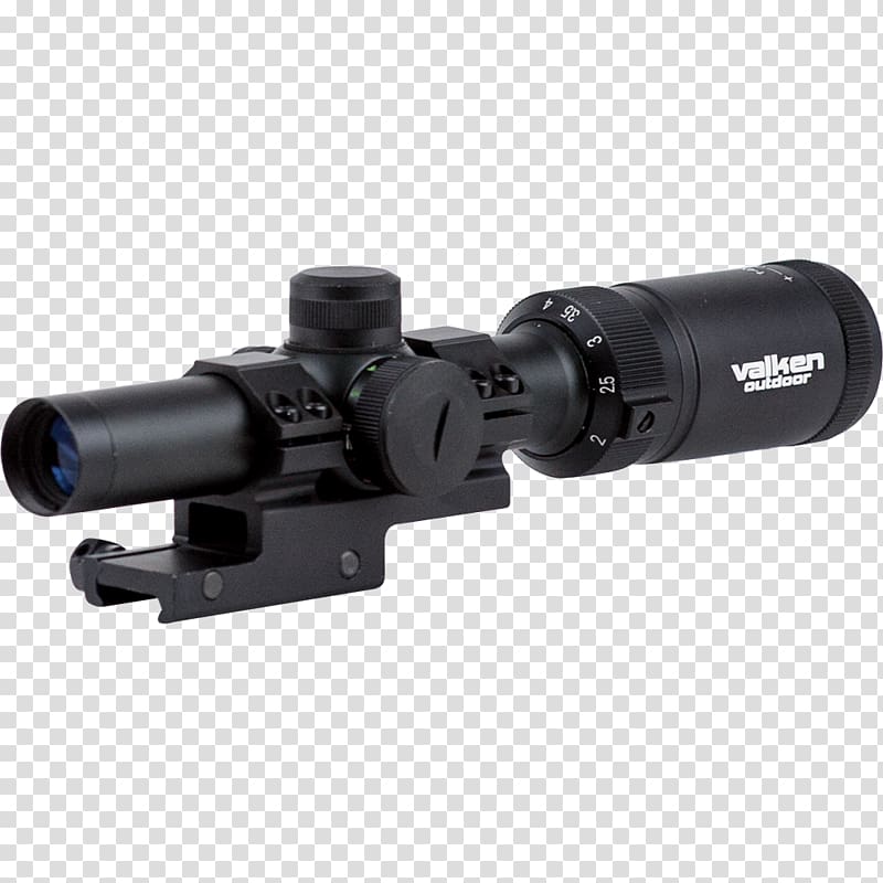 Telescopic sight Reticle Red dot sight Weaver rail mount, scopes transparent background PNG clipart