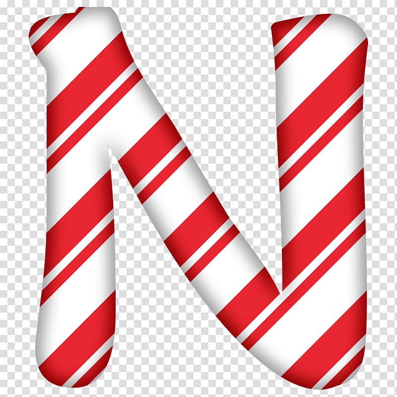 Candy cane Letter Lollipop Alphabet Christmas, christmas candy transparent background PNG clipart