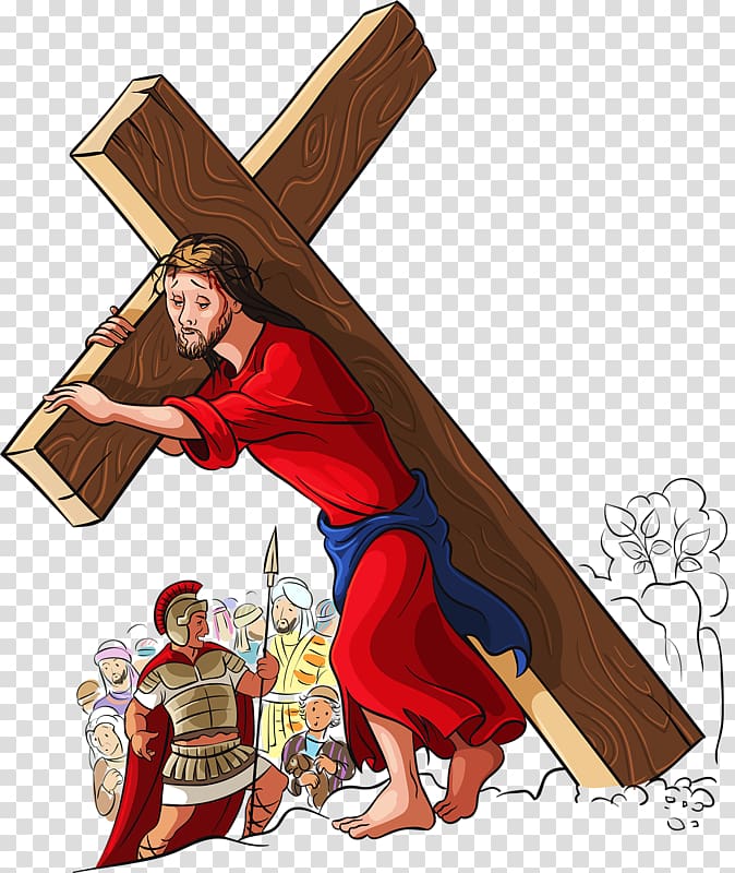 illustration , carry the cross of jesus transparent background PNG clipart