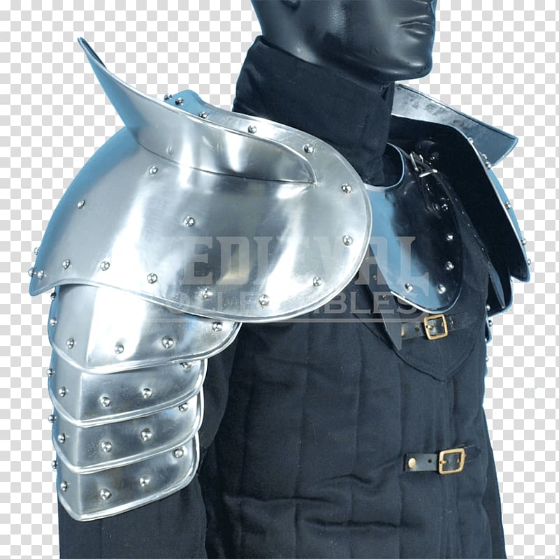 Plate armour Pauldron Body armor Components of medieval armour, warrior armor transparent background PNG clipart