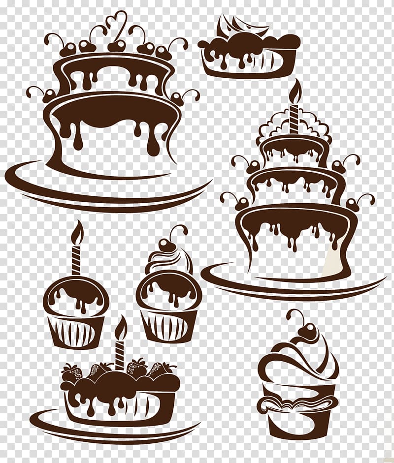 Wedding cake Birthday cake Cupcake, Hand drawn material Cake transparent background PNG clipart