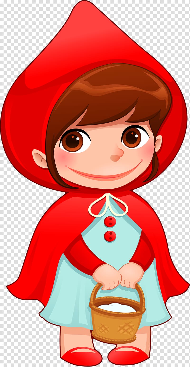 girl cartoon illustration, Red Hood Little Red Riding Hood Cartoon , red riding hood transparent background PNG clipart