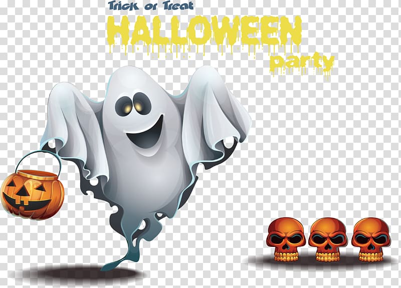 Halloween Trick-or-treating Ghost Holiday, Halloween Horror Elemental transparent background PNG clipart