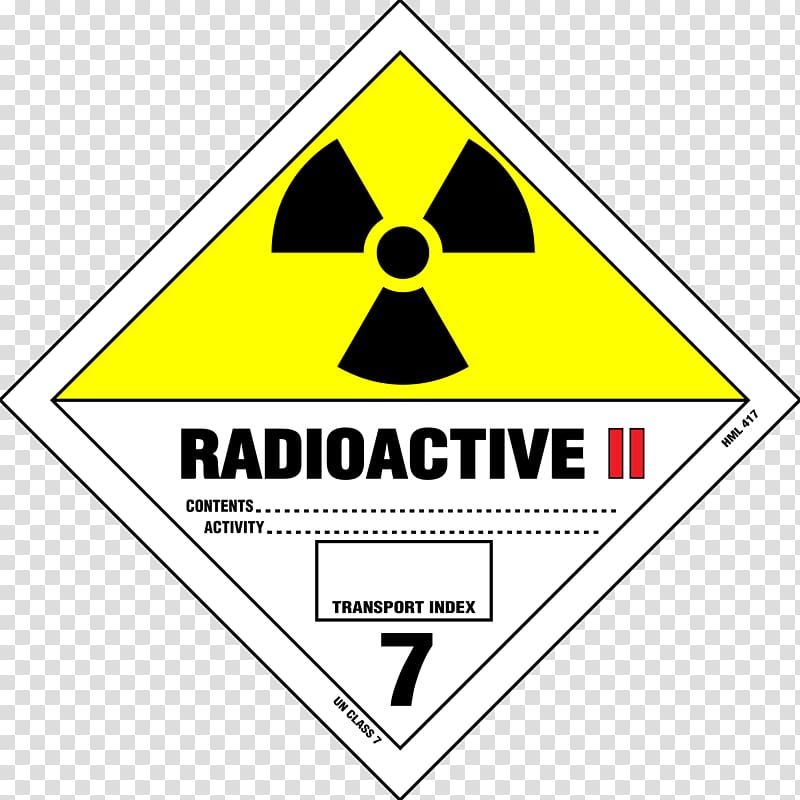 Paper Label Dangerous goods HAZMAT Class 7 Radioactive substances Radioactive decay, nuclear transparent background PNG clipart