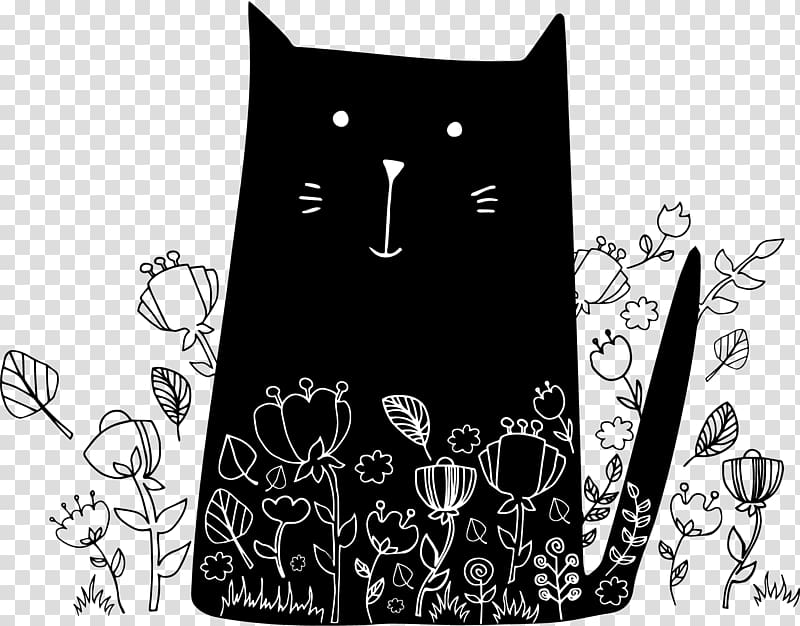 Cat Kitten Drawing Illustration, Black cat transparent background PNG clipart