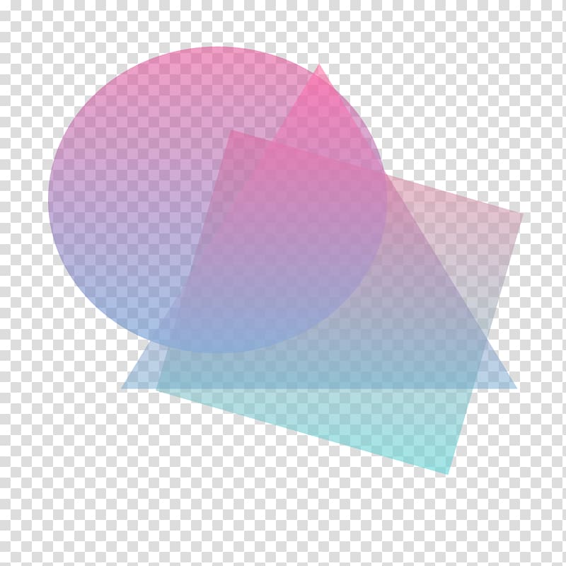 Intersecting Circle Triangle And Square Shapes Vaporwave