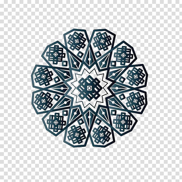 a dark blue islamic pattern transparent background PNG clipart