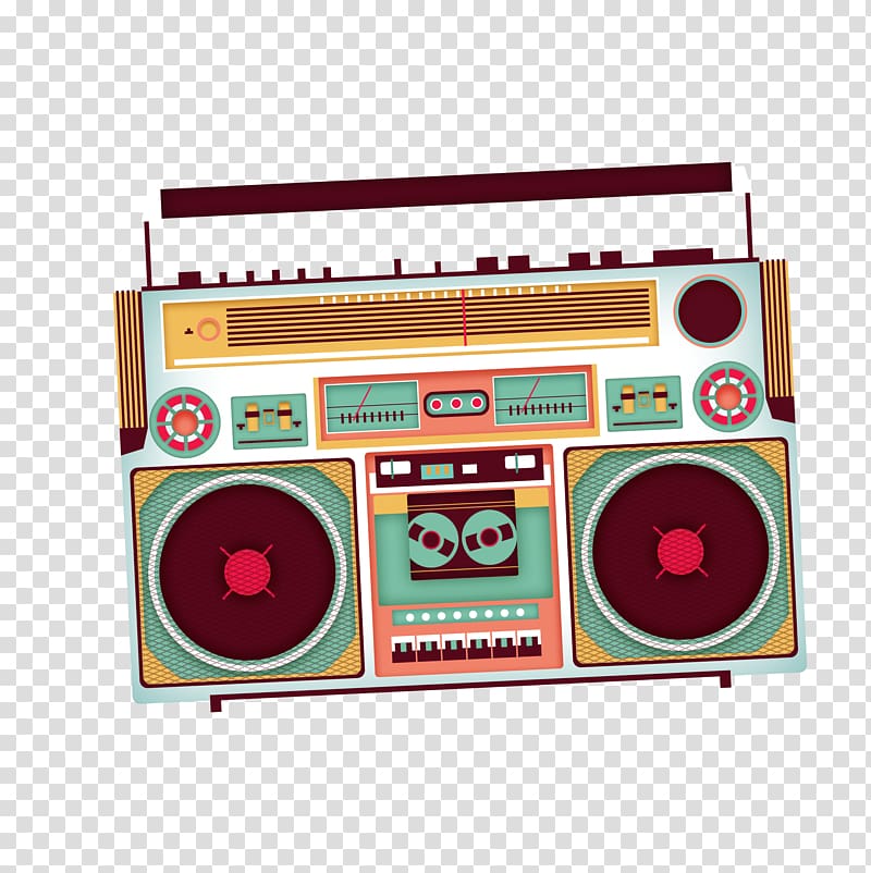 brown and blue radio , Poster Tape recorder, radio transparent background PNG clipart