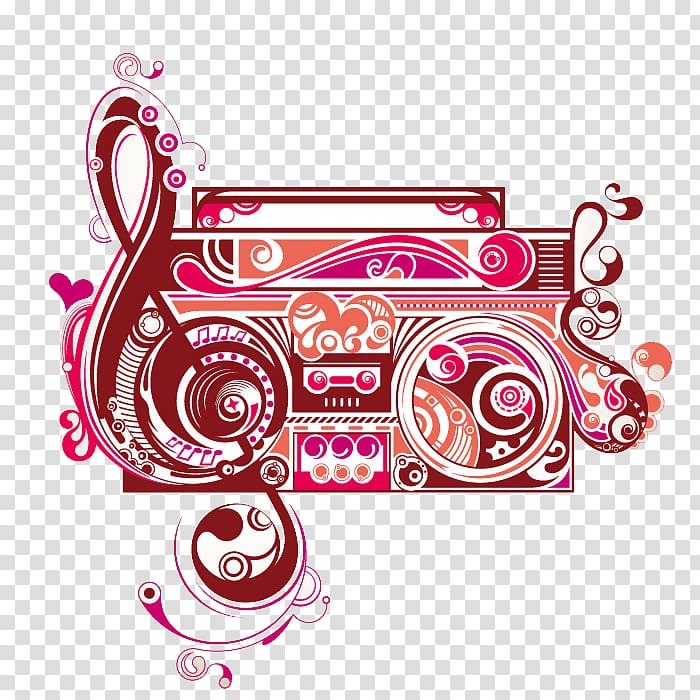 1980s Radio Compact Cassette, Abstract Radio transparent background PNG clipart