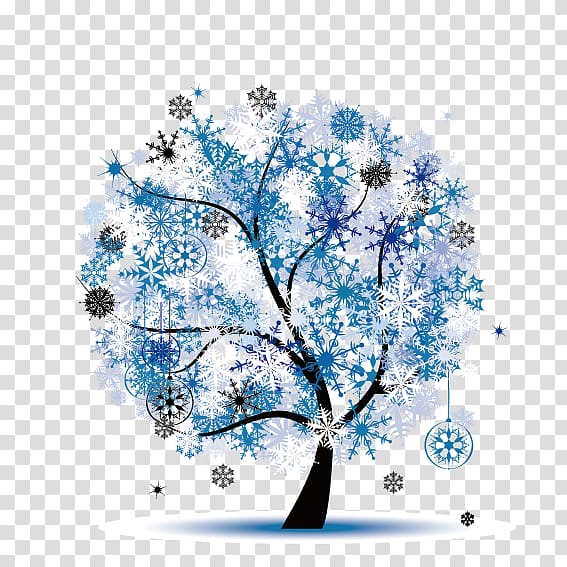Season , Blue Snowflake Tree transparent background PNG clipart