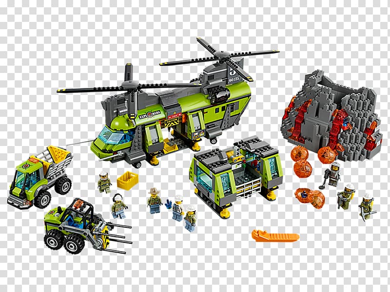 LEGO 60125 City Volcano Heavy-lift Helicopter Lego City Toy, helicopter transparent background PNG clipart
