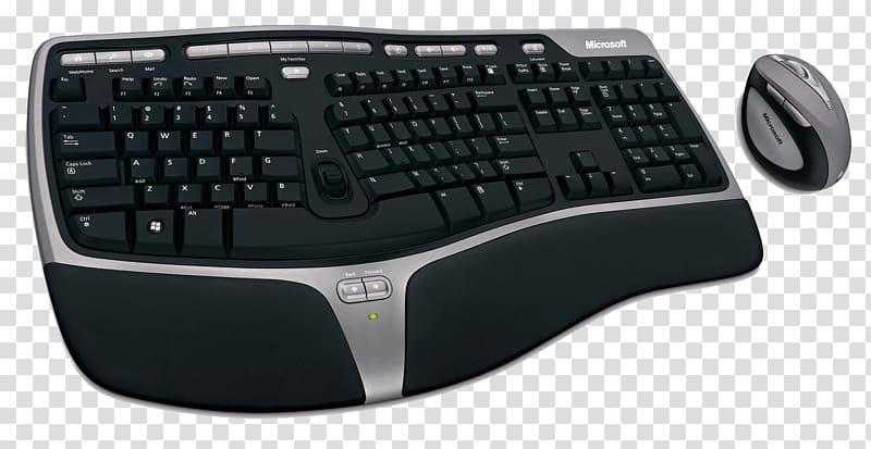 Computer keyboard Computer mouse Microsoft Natural keyboard Ergonomic keyboard, keyboard transparent background PNG clipart