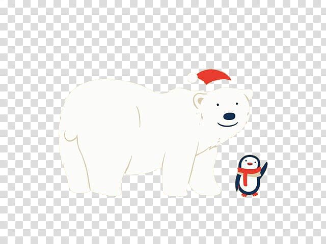 Bear Logo Illustration, Red hat polar bears and penguins transparent background PNG clipart