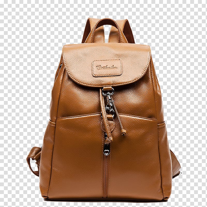 Laptop Backpack Handbag Leather, Brown hasp backpack fashion transparent background PNG clipart