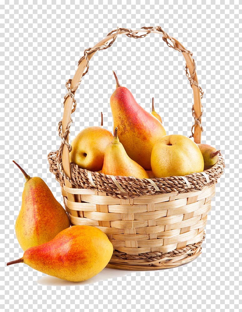 Pyrus xd7 bretschneideri Fruit Pear Auglis, Bamboo basket of pears transparent background PNG clipart