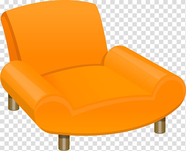 Wing chair Couch Euclidean , Orange Armchair transparent background PNG clipart