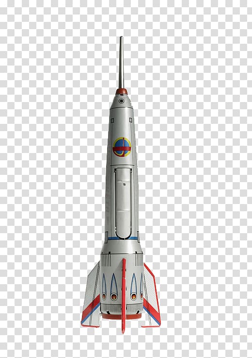 gray and red rocket, Kennedy Space Center Cape Canaveral Spacecraft Rocket SpaceShipOne, Vertical rocket ship transparent background PNG clipart
