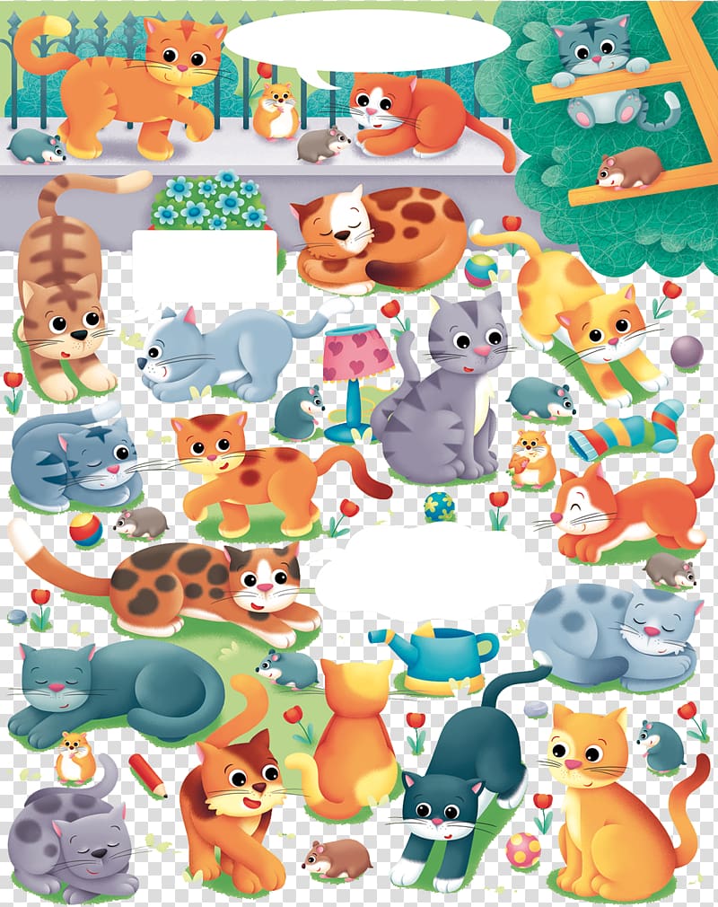 Cat Hello Kitty Cartoon Illustration, Various patterns cat tag transparent background PNG clipart