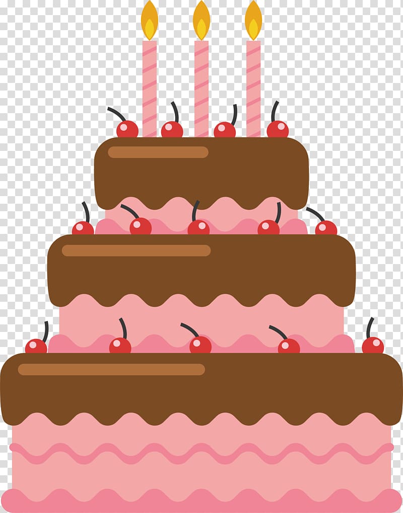 Birthday cake Chocolate cake Torte, Pink chocolate cake transparent background PNG clipart