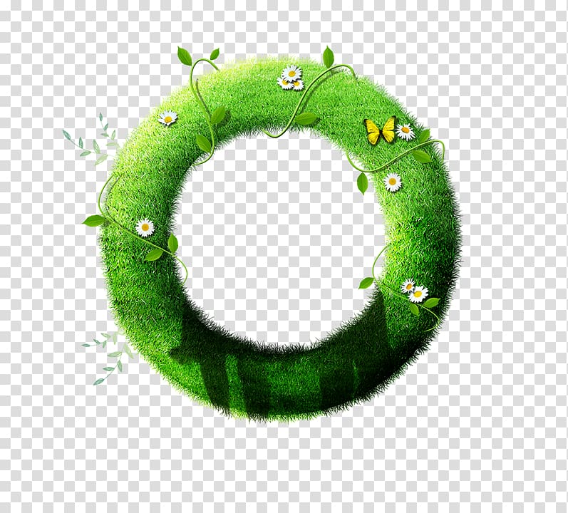 Poster Advertising Illustration, Green grass ring transparent background PNG clipart