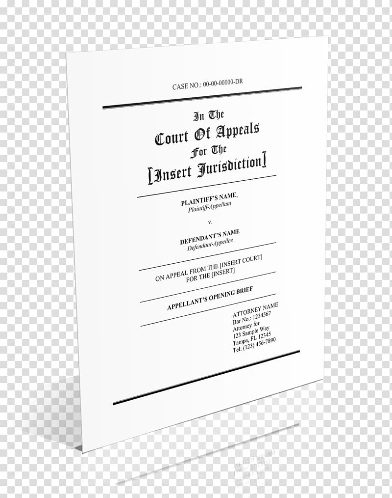 Brief Appellate court Appellate procedure in the United States Appeal, cover page transparent background PNG clipart