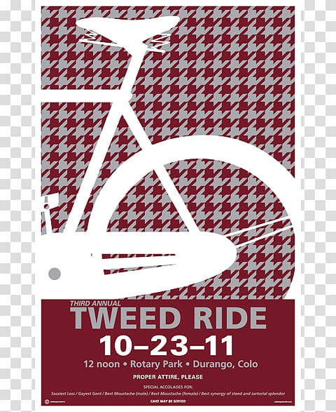 Tweed Run Durango Bicycle Paper, creative posters transparent background PNG clipart