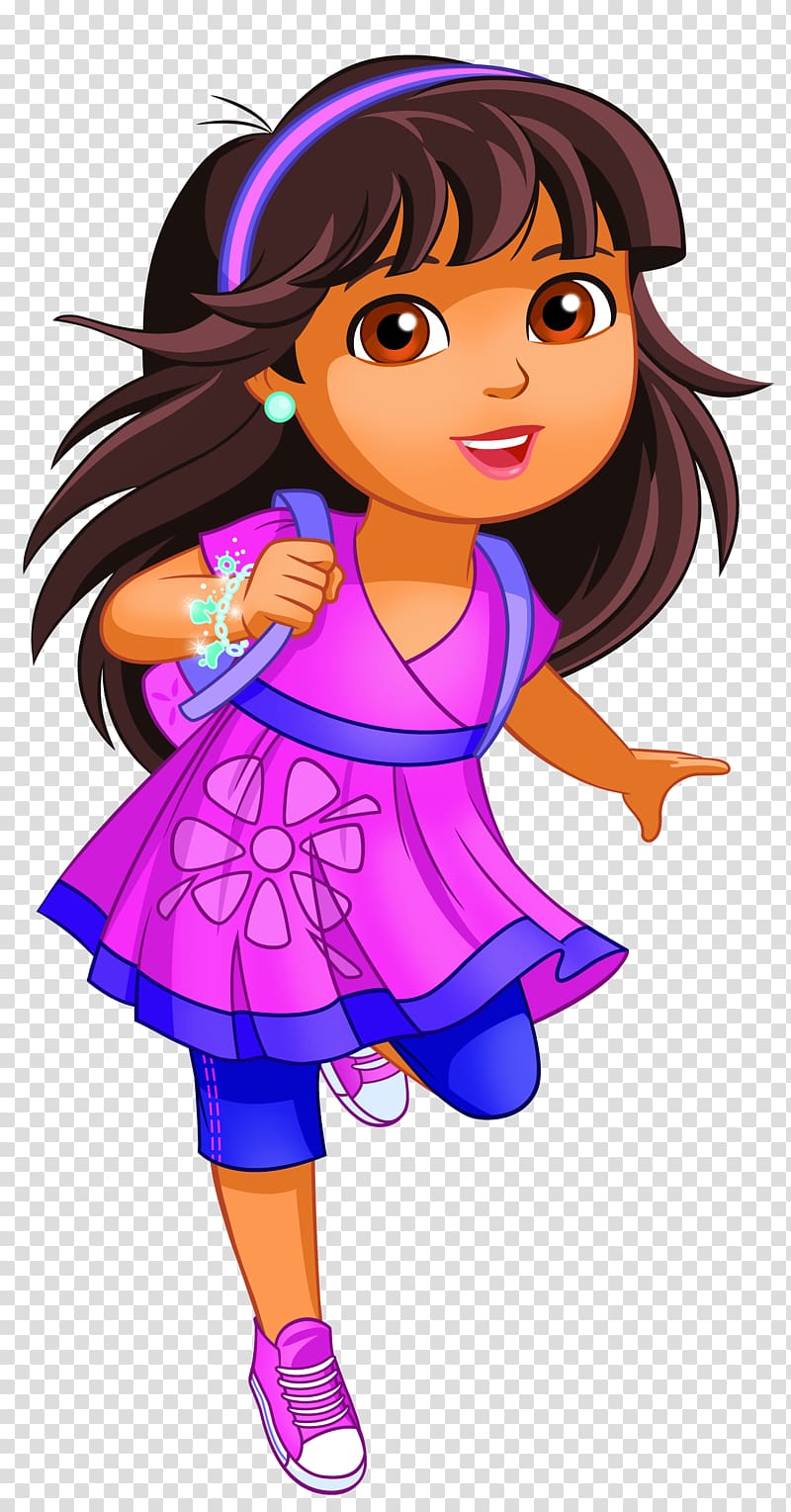 long haired girl in pink dress illustration, Dora the Explorer Nick Jr. Nickelodeon Cartoon , Dora transparent background PNG clipart