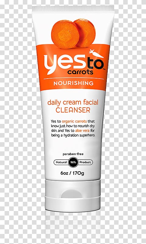 Yes To Carrots Daily Cream Facial Cleanser Cosmetics Moisturizer Yes To Tomatoes Detoxifying Charcoal Cleanser Clear Skin, cream cleanser transparent background PNG clipart