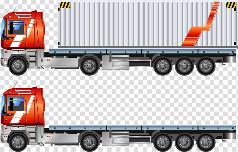 red truck illustration collage, Car Pickup truck Van, Element truck truck transparent background PNG clipart