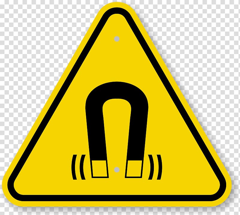 Warning sign Symbol Magnetic field Magnetism, Caution Triangle Symbol transparent background PNG clipart