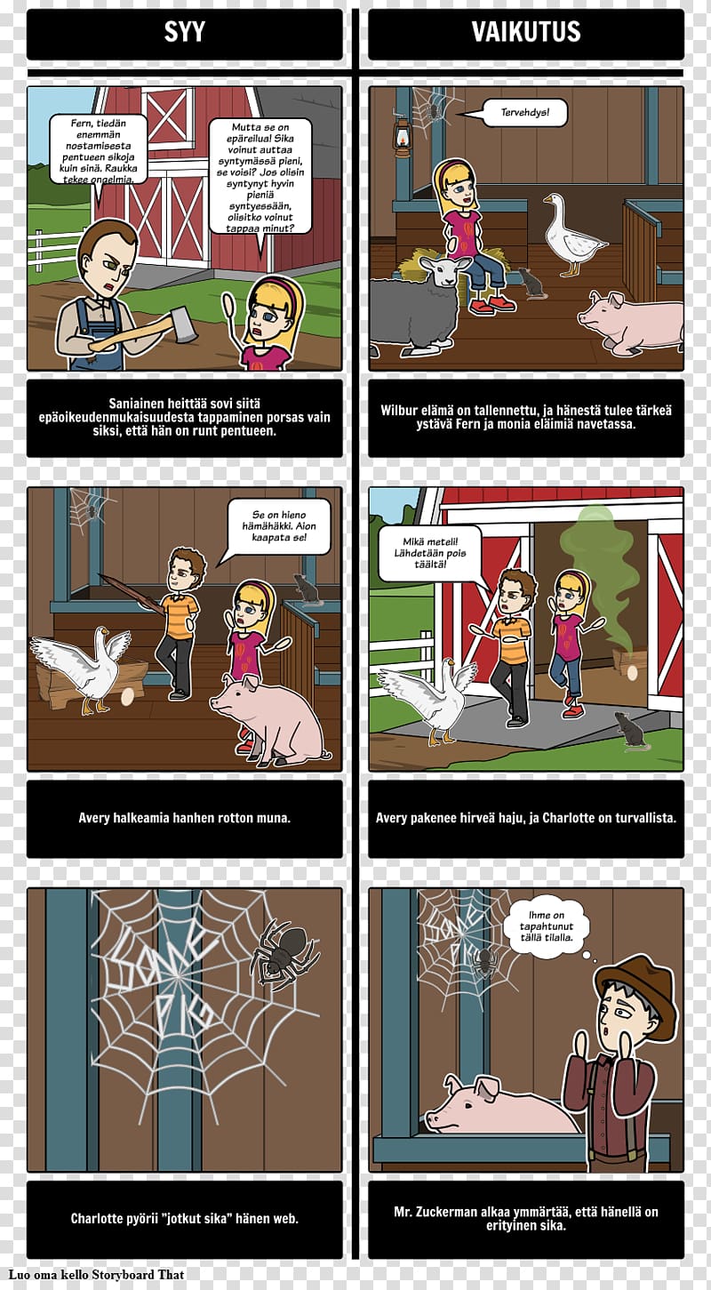Charlotte's Web Fern Arable Domestic pig Maniac Magee Storyboard, charlotte web transparent background PNG clipart