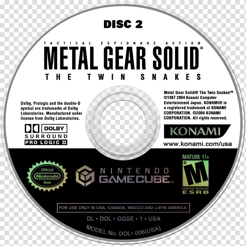 Metal Gear Solid: The Twin Snakes Mario Party 4 GameCube Blood Omen 2 Eternal Darkness, Metal Gear Solid 5 transparent background PNG clipart